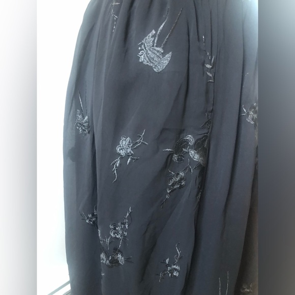 DEEP V NECK BLACK MAXI DRESS WITH SHEER LACE DETAILING - LINED, ADJUSTABLE STRAP - Picture 6 of 9